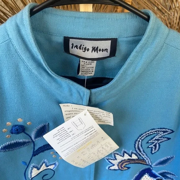 Vintage Indigo Moon Embroidered Jacket - Picture 4 of 7